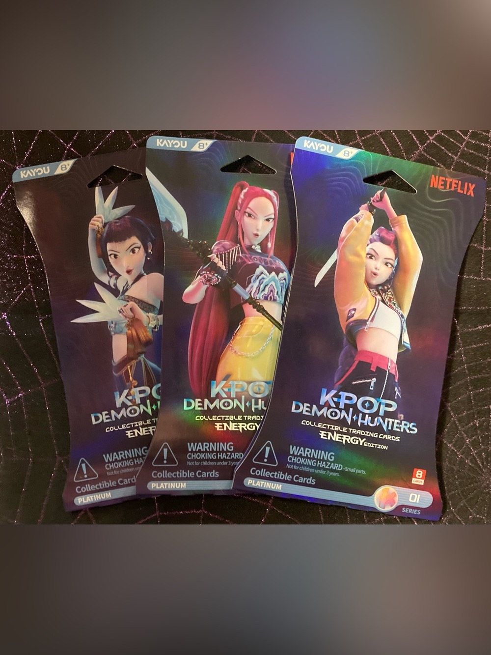 3 K-Pop Demon Hunters Collectible Trading Cards - Energy Series
